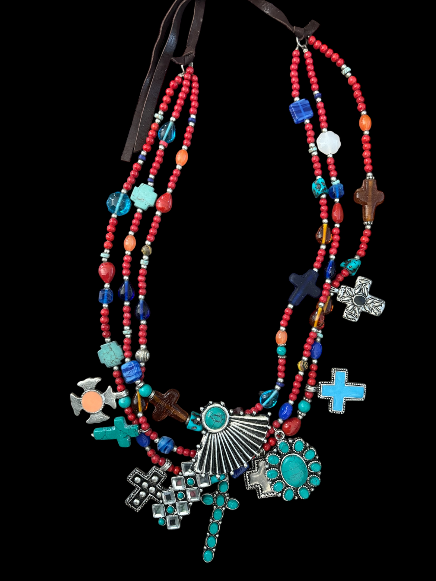 Treasured Cross 3 Strand Trinket Necklace