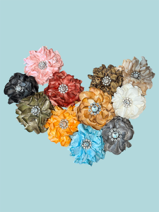 Hand Dyed Distressed Velvet Flower Pin
