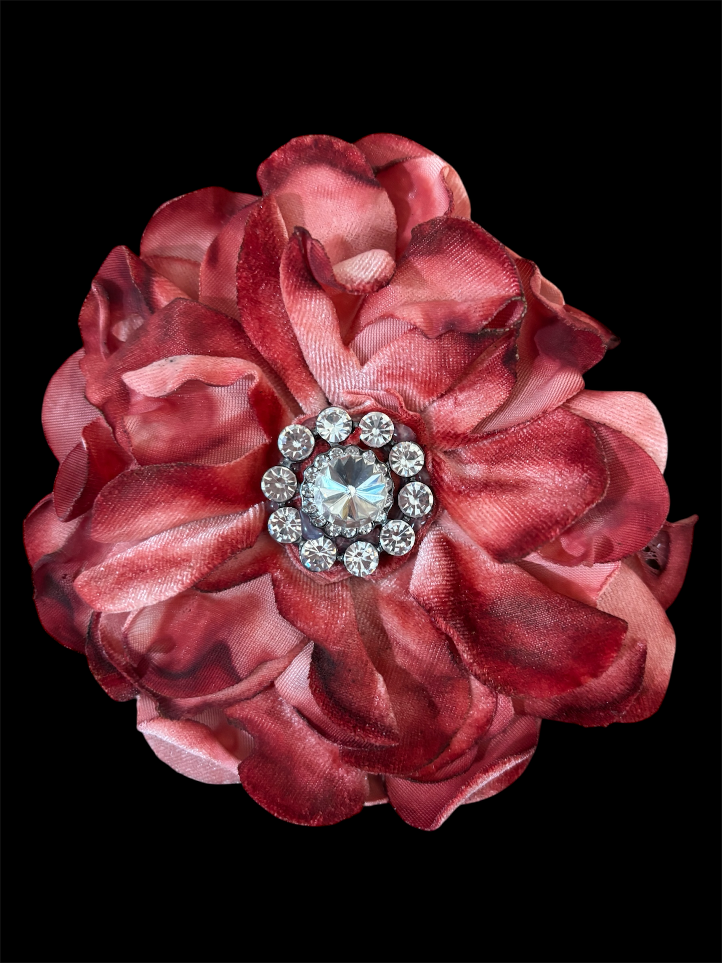 Hand Dyed Distressed Velvet Flower Pin