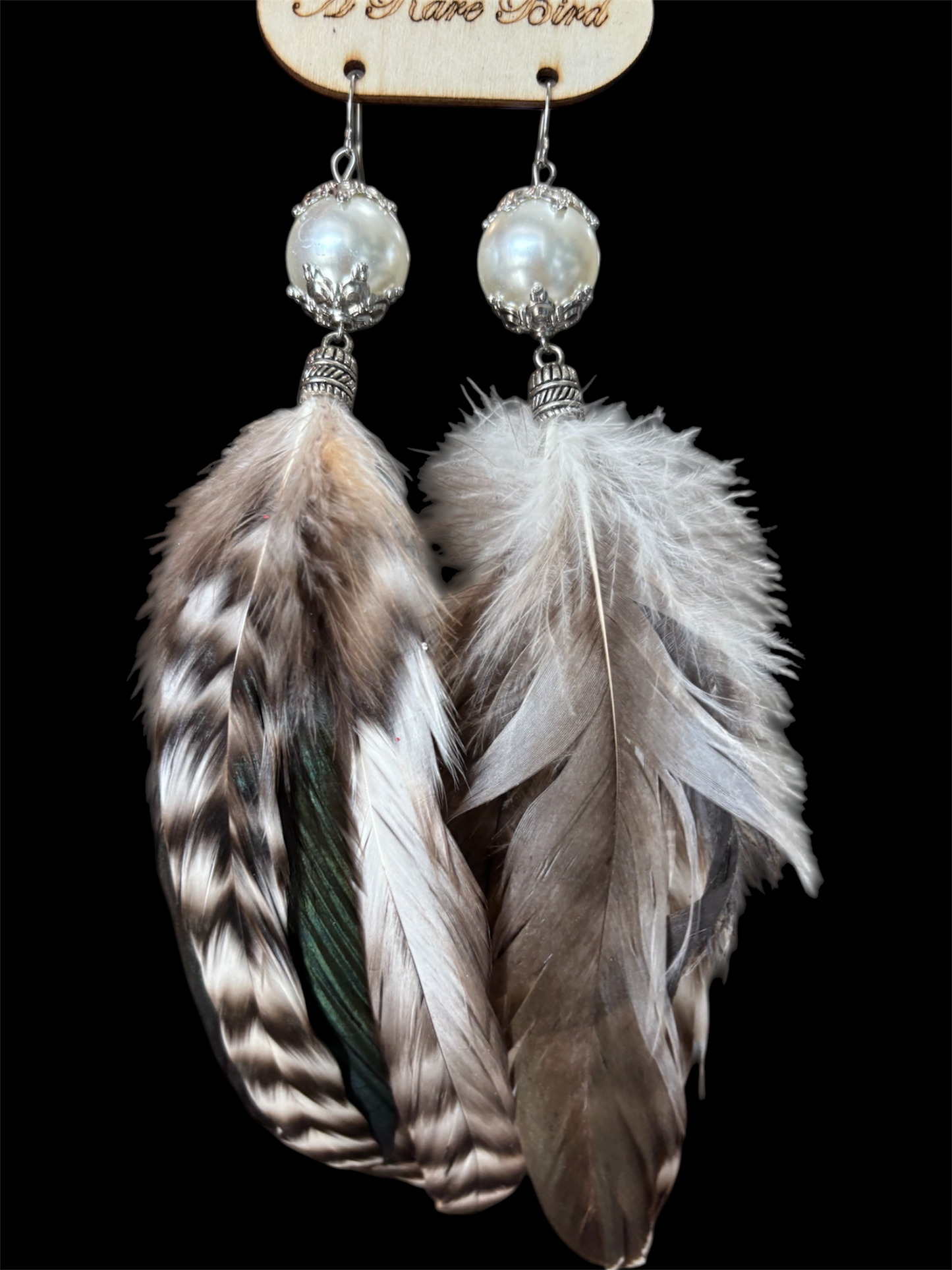 Natural Pearl Feather Earrings