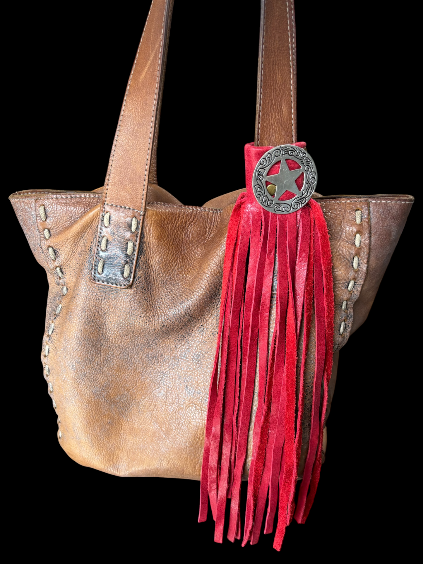 Starry Red Boot Leather Tassel