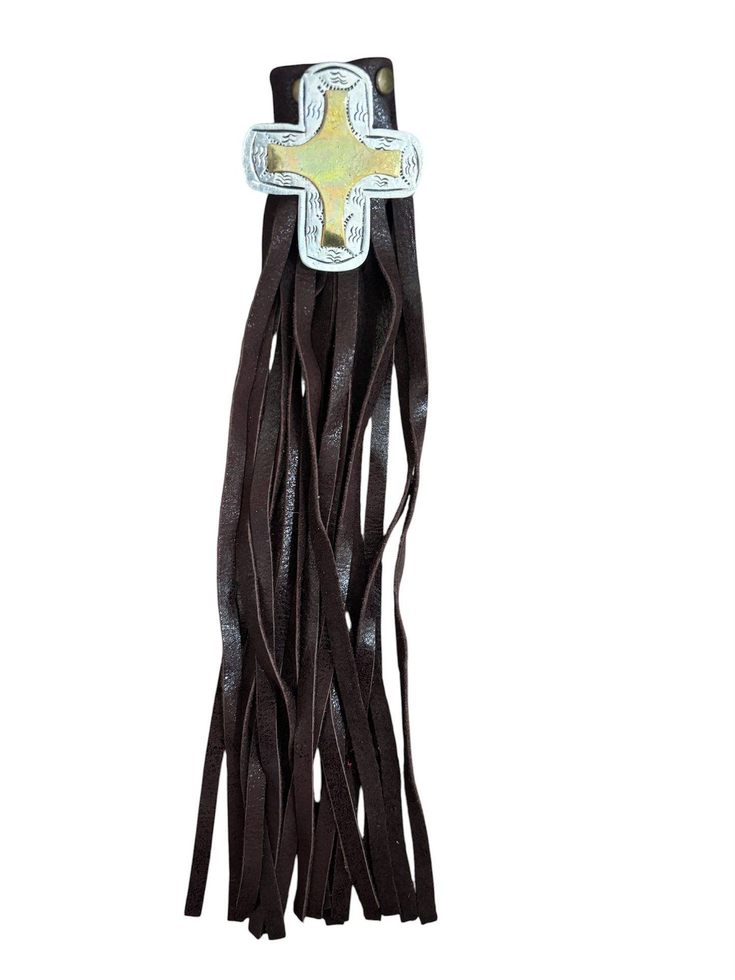 Silver Cross Chocolate Leather Boot Tassel