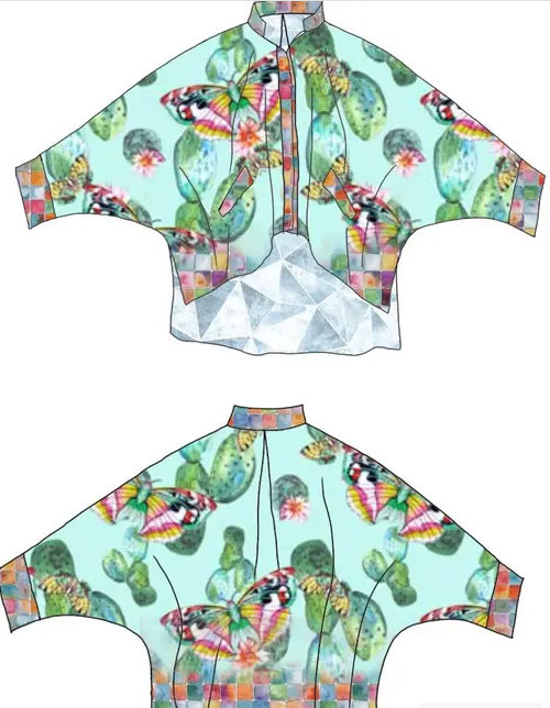 Cactus Butterfly Satin Kimono