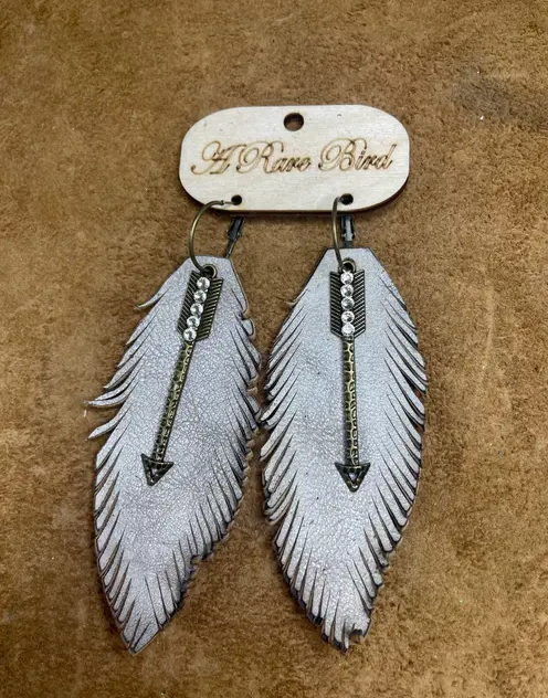 "Follow Your Arrow" Dirty White Earrings