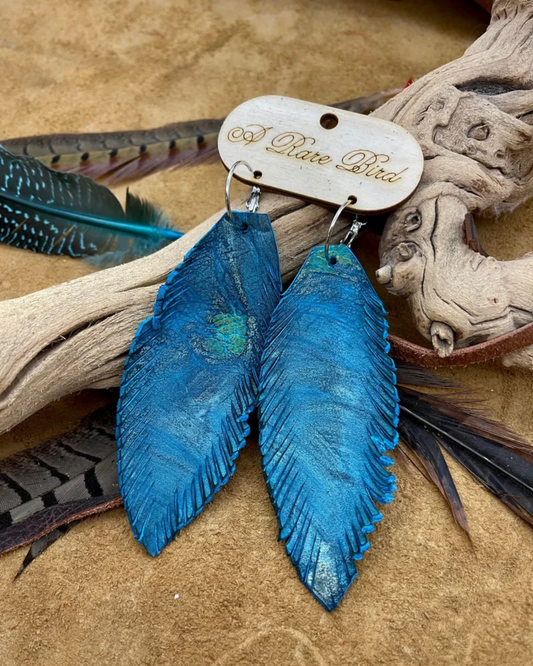 Hand-Cut Soft Leather Feather Earrings