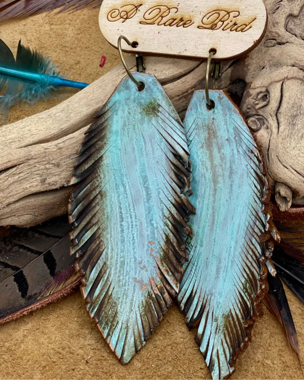 Hand-Cut Soft Leather Feather Earrings