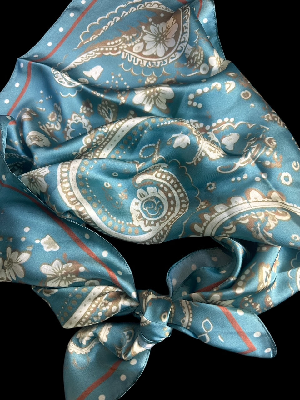 Turquoise Rust Paisley Wild Rag